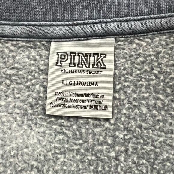 Pink Victoria Secret Quarter Zip Sweatshirt women's L - Picture 2 of 7